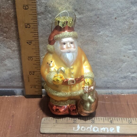 Vintage Blown Glass Saint Nicholas Santa Claus Holiday Ornament - Picture 8 of 9